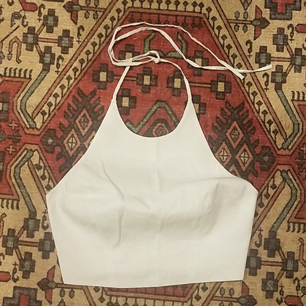 Bebe white crop top